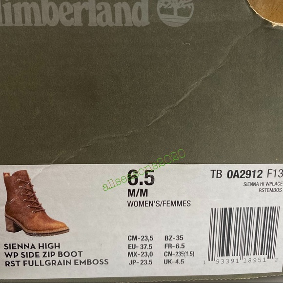 Timberland Sienna High Side ZIP Boot Emboss BrownW - Picture 14 of 15